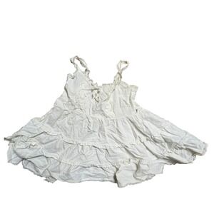 Vintage Sleeveless Embroidery Ruffle Lace Tiered Dress Girls 2T Cottagecore
